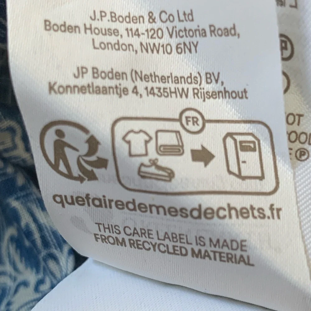 Boden Blue and White Floral Blouse